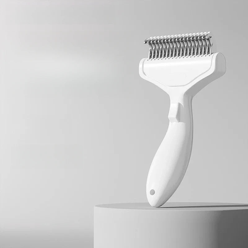 Pet Dematting Comb with Self-Cleaning Button