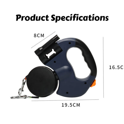 Retractable Dual Pet Leash with LED Light & 360° Swivel