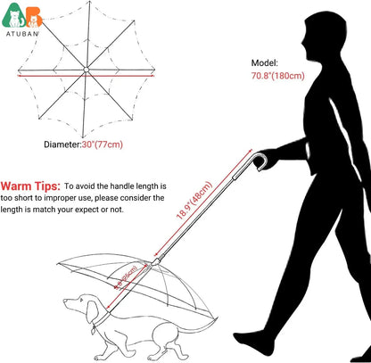 Pet Umbrella with Built-In Leash