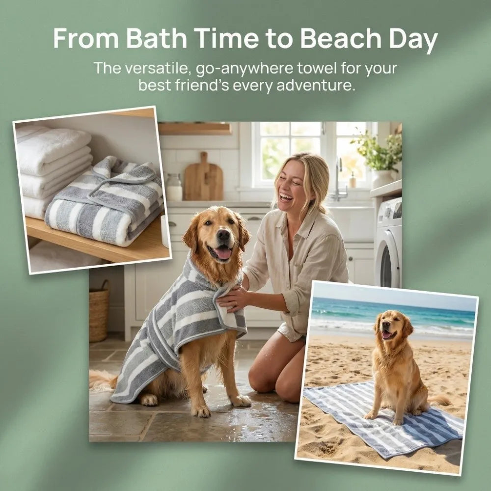 Microfibre Pet Bathrobe & Towel