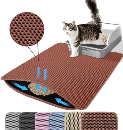 Pet Litter Mat — Double Layer, Non-Slip & Waterproof