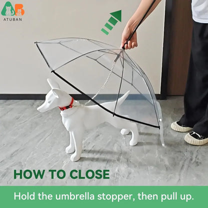 Pet Umbrella with Built-In Leash