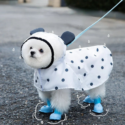 Dog Raincoat with Bear Ears