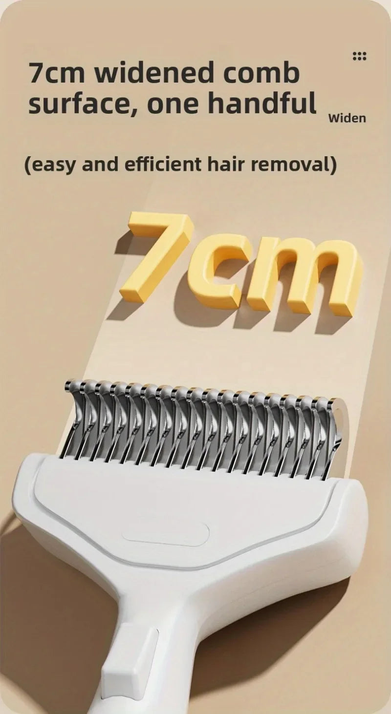 Pet Dematting Comb with Self-Cleaning Button