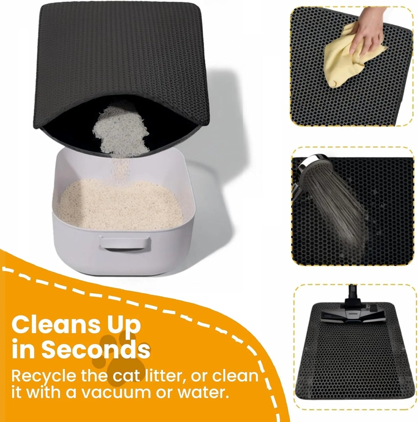 Pet Litter Mat — Double Layer, Non-Slip & Waterproof