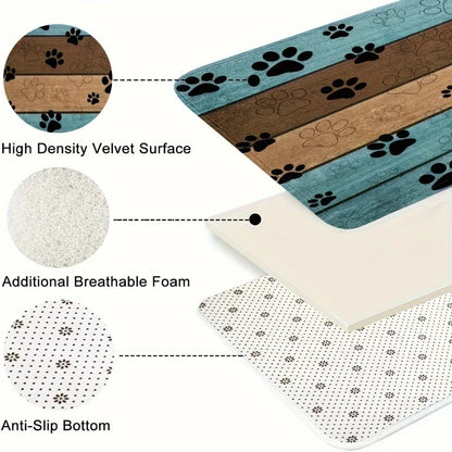 Pet Paw Print Doormat