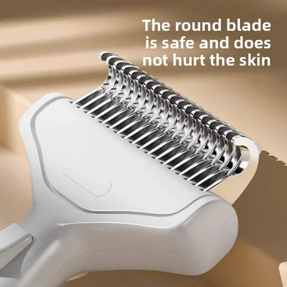 Pet Dematting Comb with Self-Cleaning Button