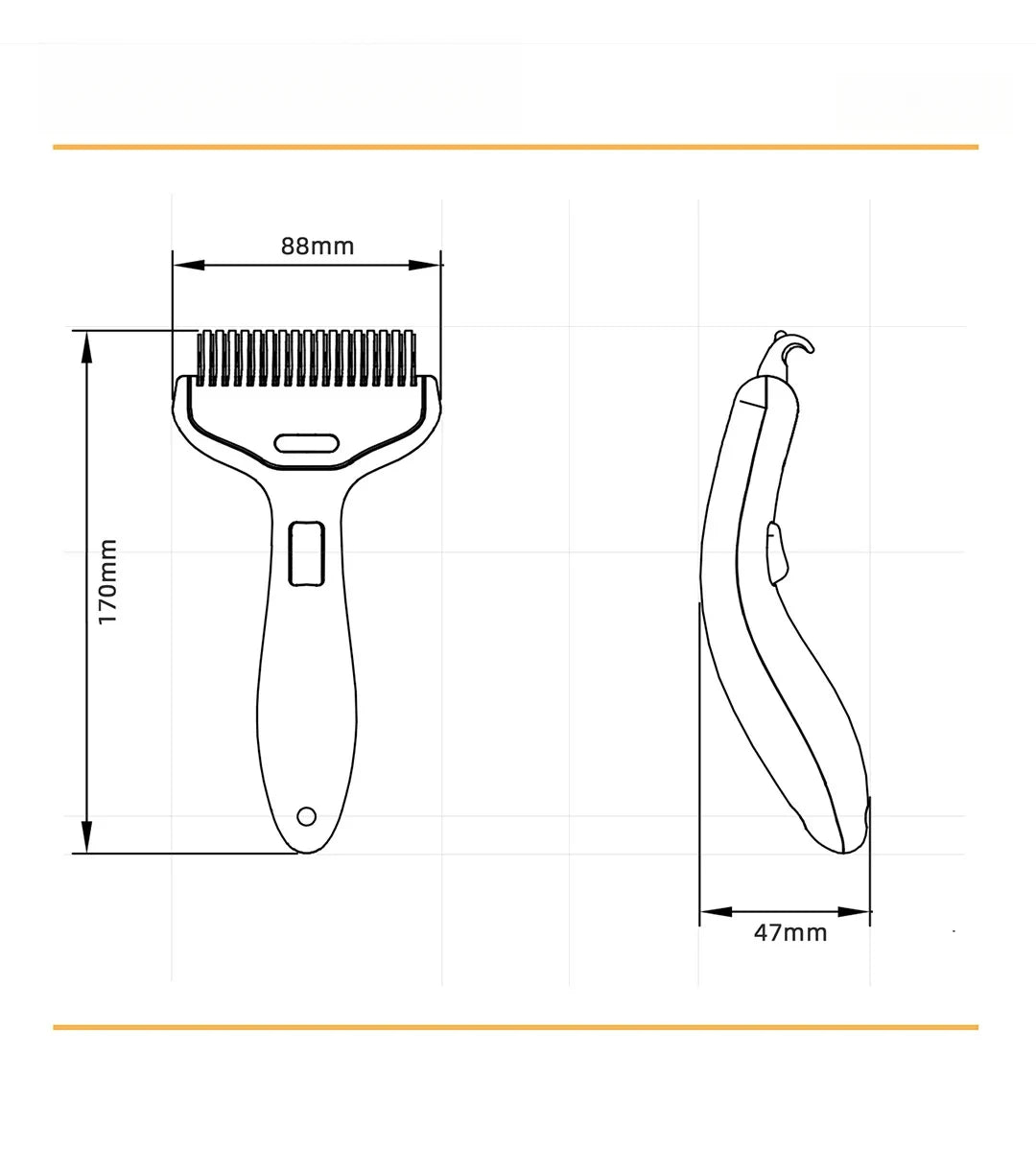 Pet Dematting Comb with Self-Cleaning Button