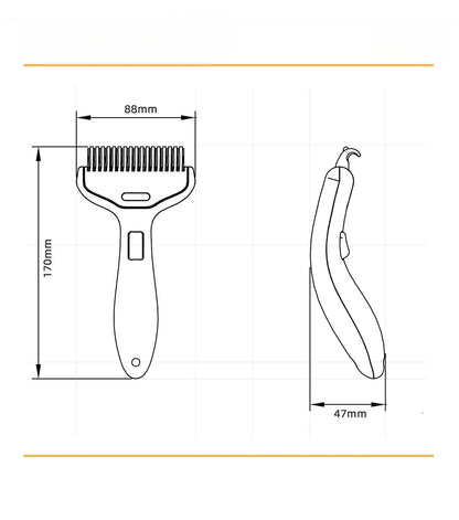 Pet Dematting Comb with Self-Cleaning Button