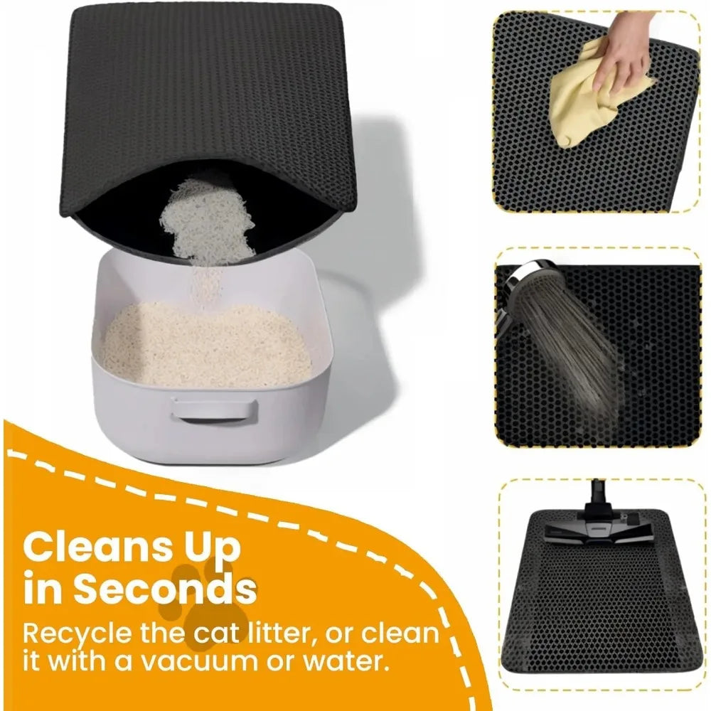Pet Litter Mat — Double Layer, Non-Slip & Waterproof