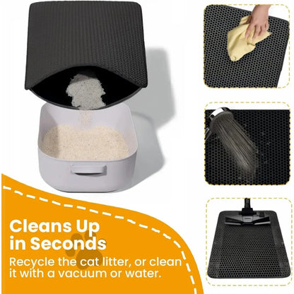 Pet Litter Mat — Double Layer, Non-Slip & Waterproof