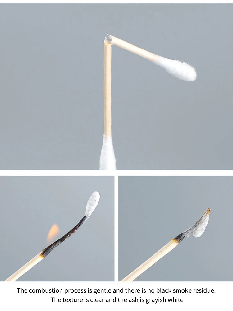 Disposable Cotton Swab Box With Double End Round Head For Makeup Removal Daily Cleaning Pet Care Multi-purpose About 500pcs