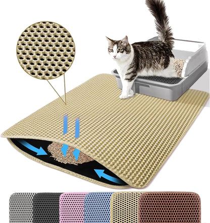 Pet Litter Mat — Double Layer, Non-Slip & Waterproof