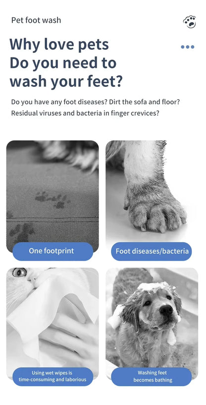 Electric Automatic Pet Foot Washing Machine Portable Quick Clean Low Noise Waterproof Dog Paw Cleaner Foot Cup