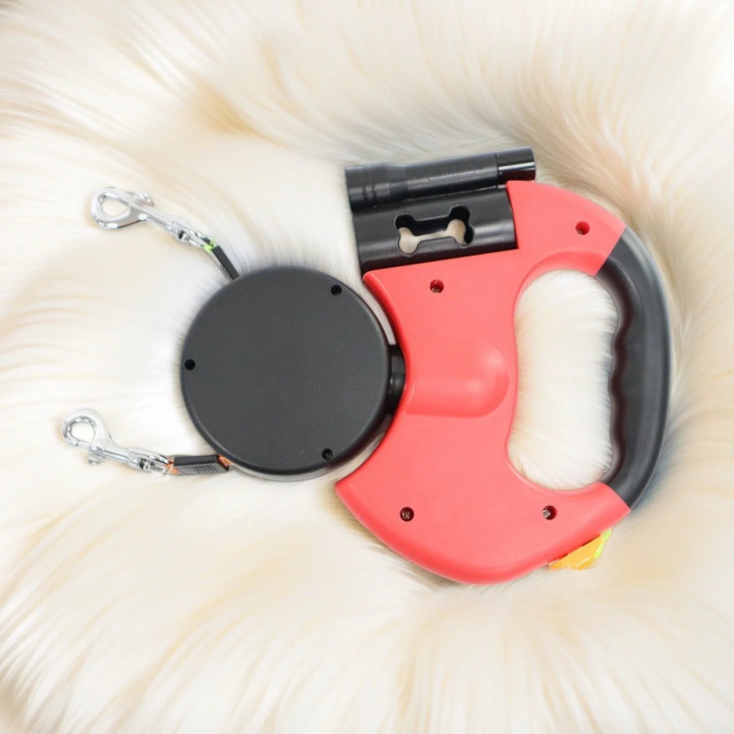 Retractable Dual Pet Leash with LED Light & 360° Swivel