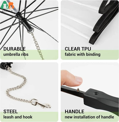 Pet Umbrella with Built-In Leash
