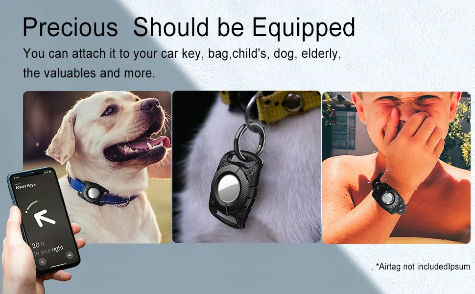IP68 Waterproof AirTag Pet Collar Holder