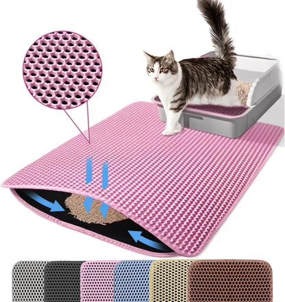 Pet Litter Mat — Double Layer, Non-Slip & Waterproof
