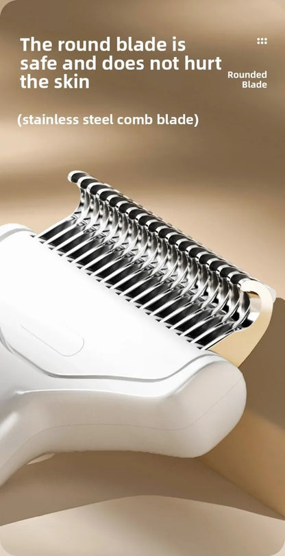 Pet Dematting Comb with Self-Cleaning Button