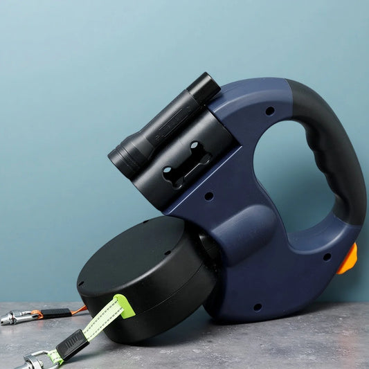 Retractable Dual Pet Leash with LED Light & 360° Swivel
