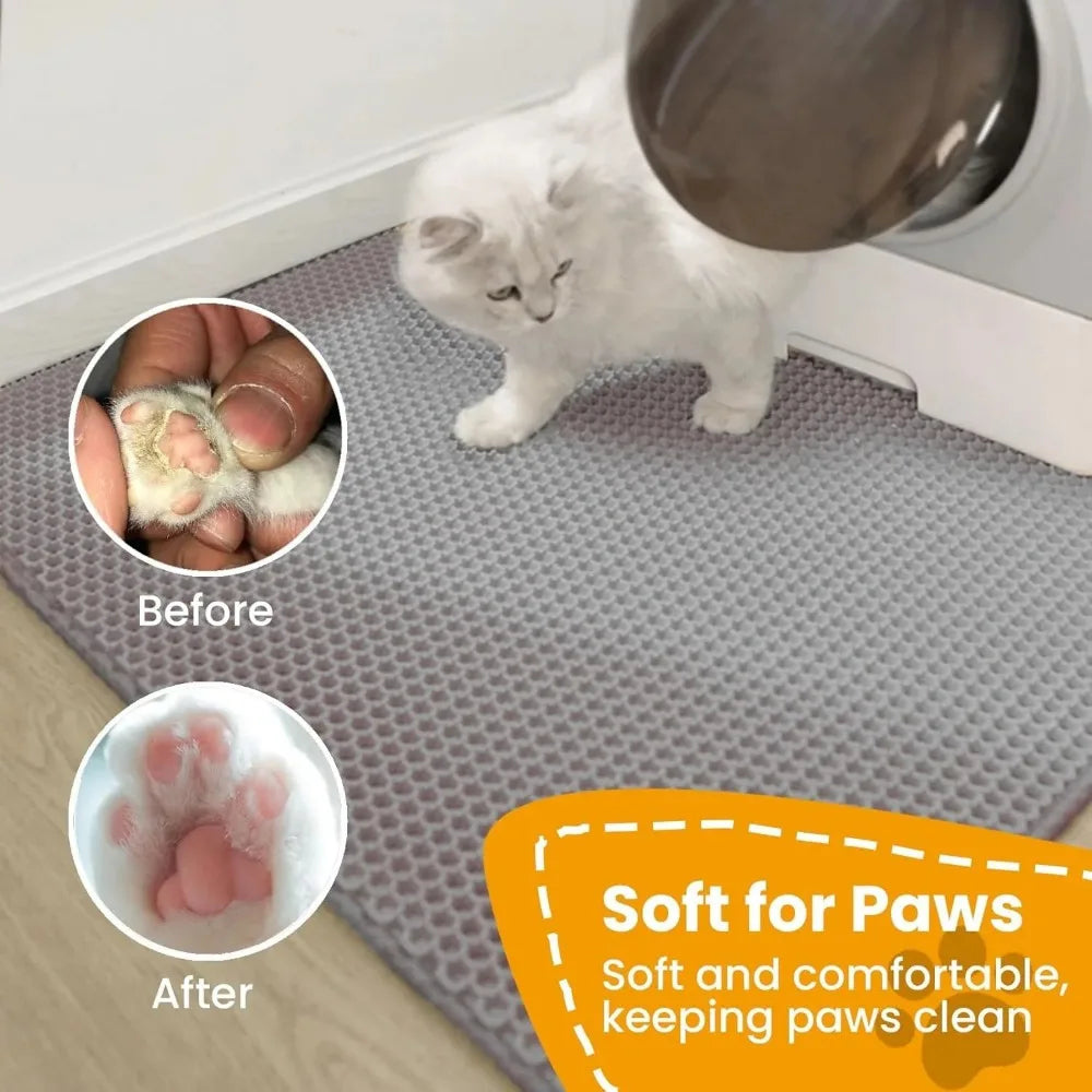 Pet Litter Mat — Double Layer, Non-Slip & Waterproof