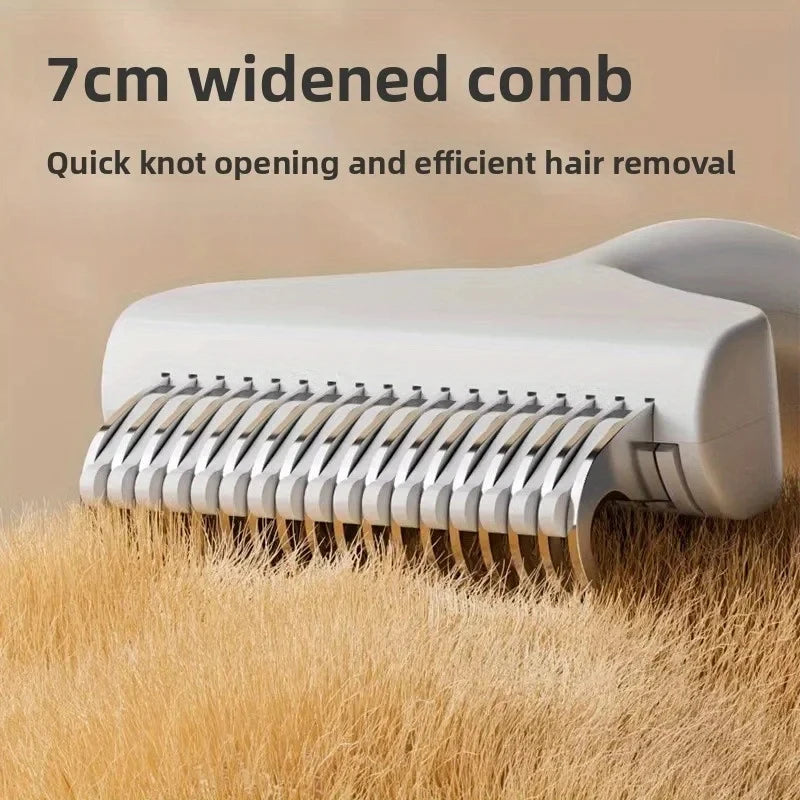 Pet Dematting Comb with Self-Cleaning Button