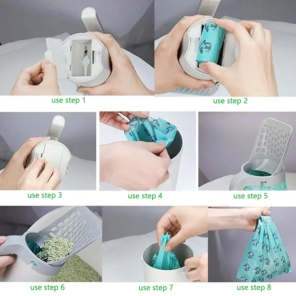 Cat Litter Scoop with Bin & Bags