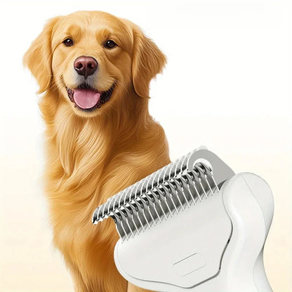 Pet Dematting Comb with Self-Cleaning Button
