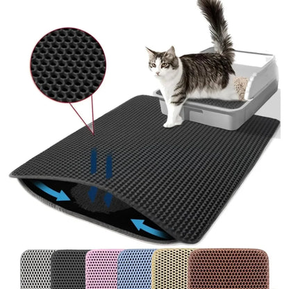 Pet Litter Mat — Double Layer, Non-Slip & Waterproof