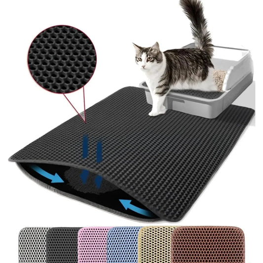 Pet Litter Mat — Double Layer, Non-Slip & Waterproof