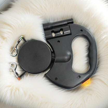 Retractable Dual Pet Leash with LED Light & 360° Swivel