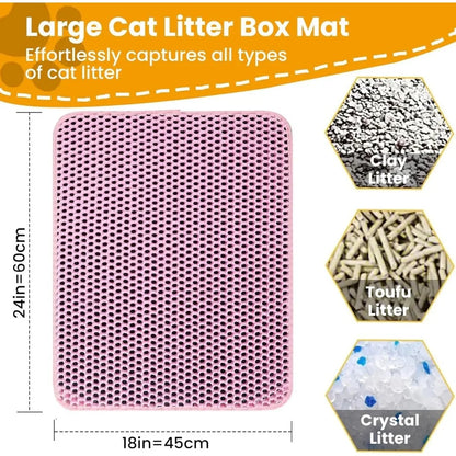 Pet Litter Mat — Double Layer, Non-Slip & Waterproof