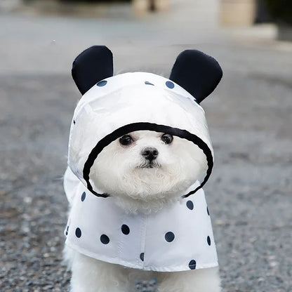Dog Raincoat with Bear Ears